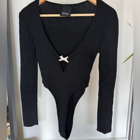 Bevza long sleeve black bodysuit with little clay dog pendant - Picture 2 of 3